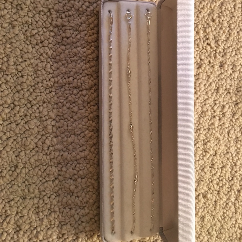 3 sterling silver bracelets, never worn.