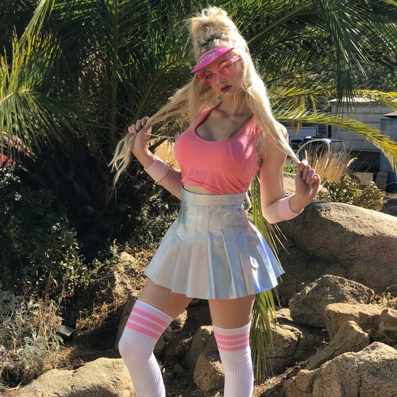 Barbie pink clear sunglasses vintage 80’s costume dollbaby rave festival club - Picture 3 of 4