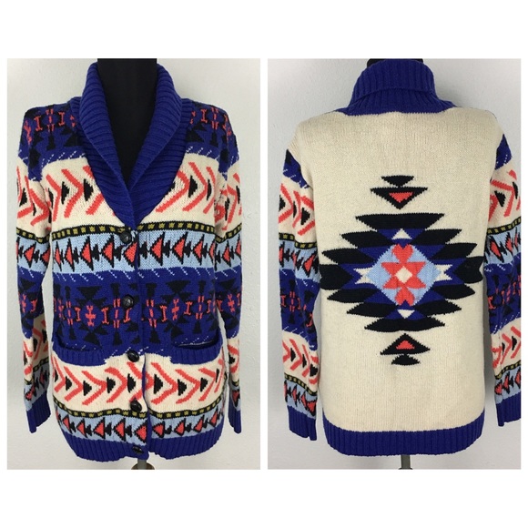 Forever 21 Sweaters - F21 Forever 21 Shawl Collar Tribal Cardigan Sz Med