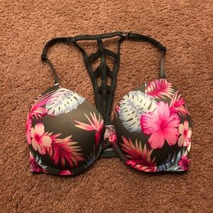 PINK push-up floral print push-up bra, 32D