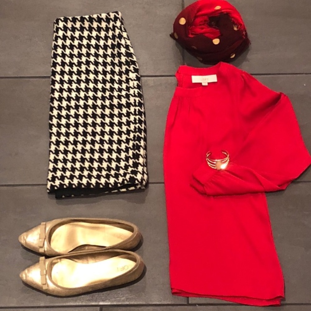 Loft red blouse