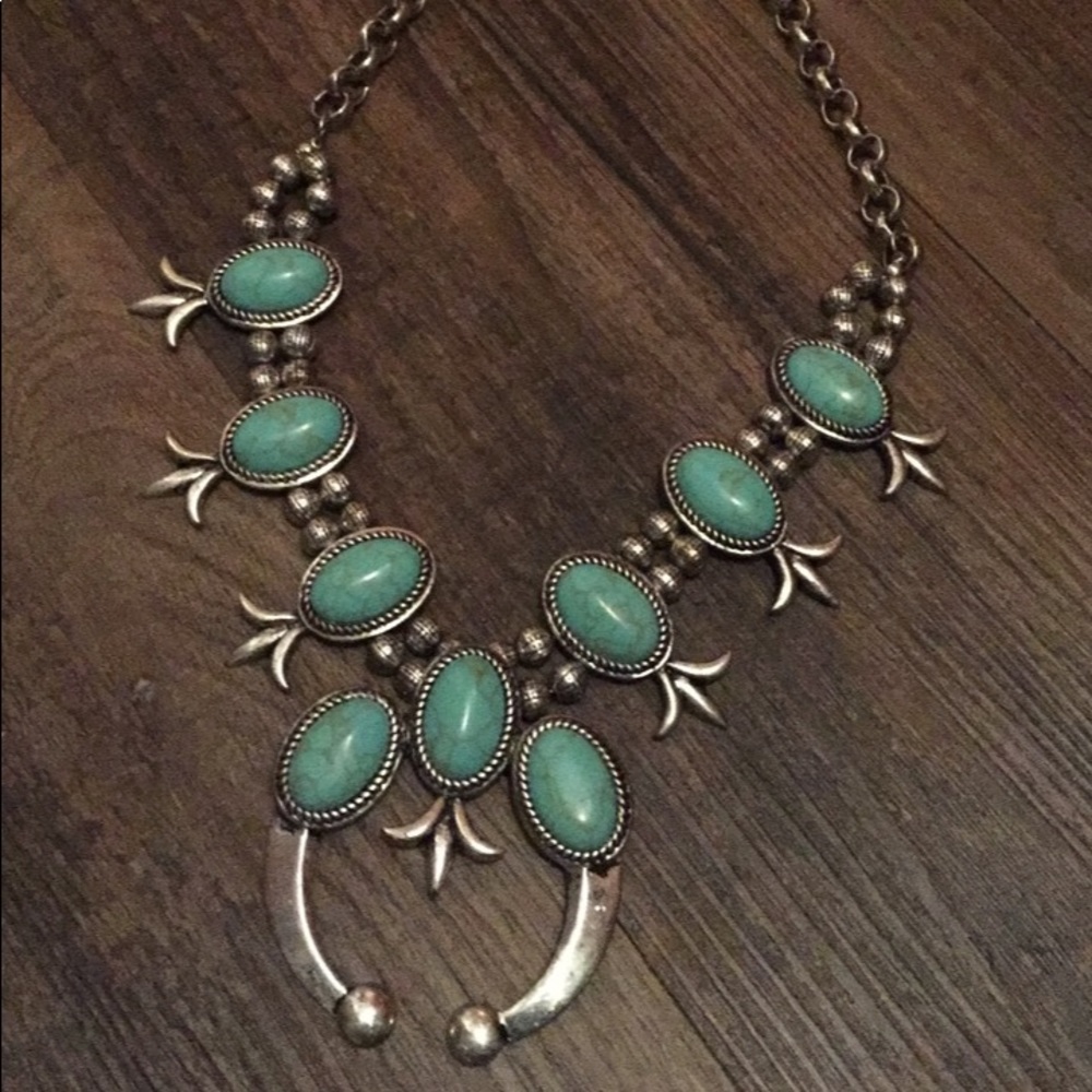 Turquoise Squash Blossom Necklace