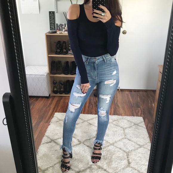 Last 1 • Nikki Ankle Frayed High Waist Skinny Jean - Picture 4 of 6