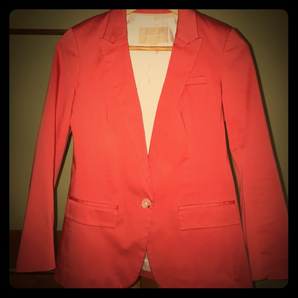 Coral/Salmon color blazer - Banana Republic