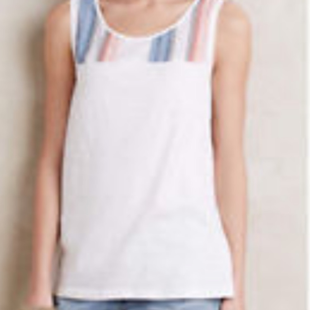Anthropologie Little Yellow Button Tank