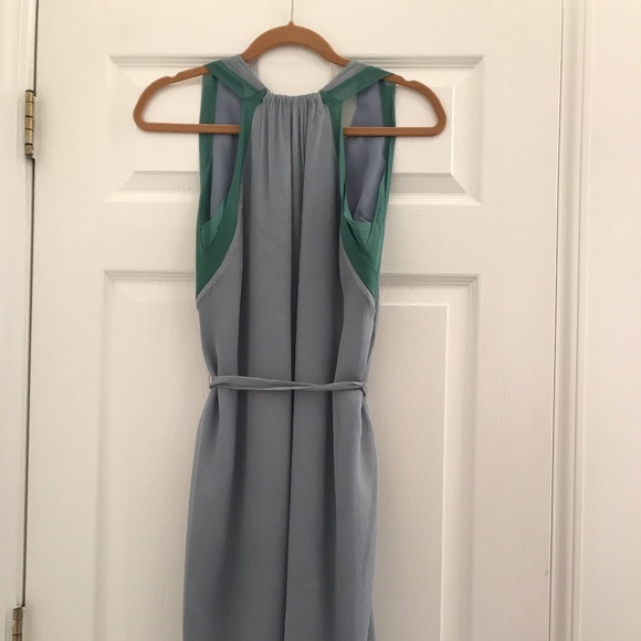 J. Crew Silk Blue Green Two-Tone Dress - Picture 6 of 7