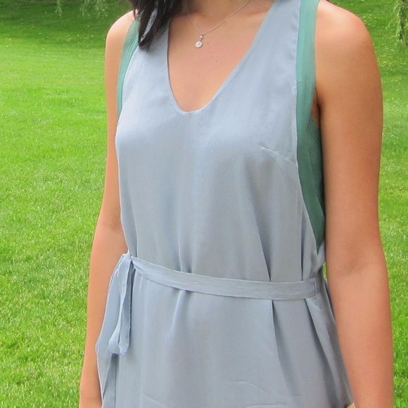 J. Crew Silk Blue Green Two-Tone Dress - Picture 7 of 7