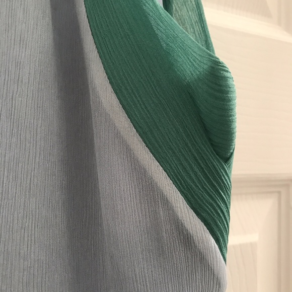 J. Crew Silk Blue Green Two-Tone Dress - Picture 5 of 7