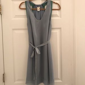 J. Crew Silk Blue Green Two-Tone Dress