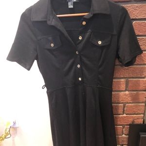 Black medium dress with buttons