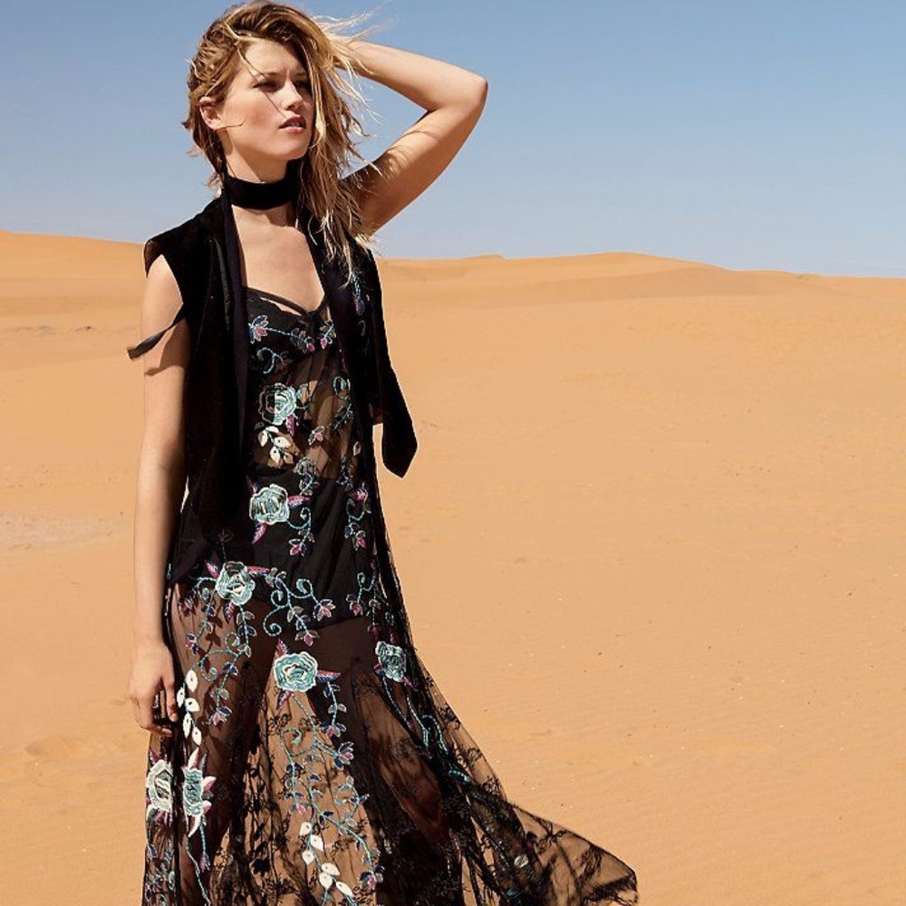 Free People Bouquet Embroidered Dress