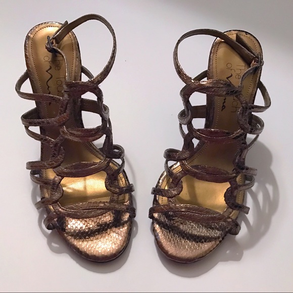 Touch of Nina Gold Caged Heels - Picture 3 of 4