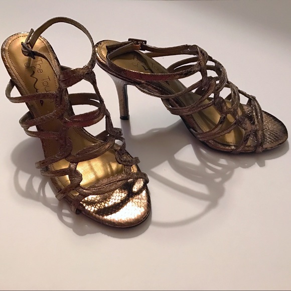 Touch of Nina Gold Caged Heels - Picture 4 of 4