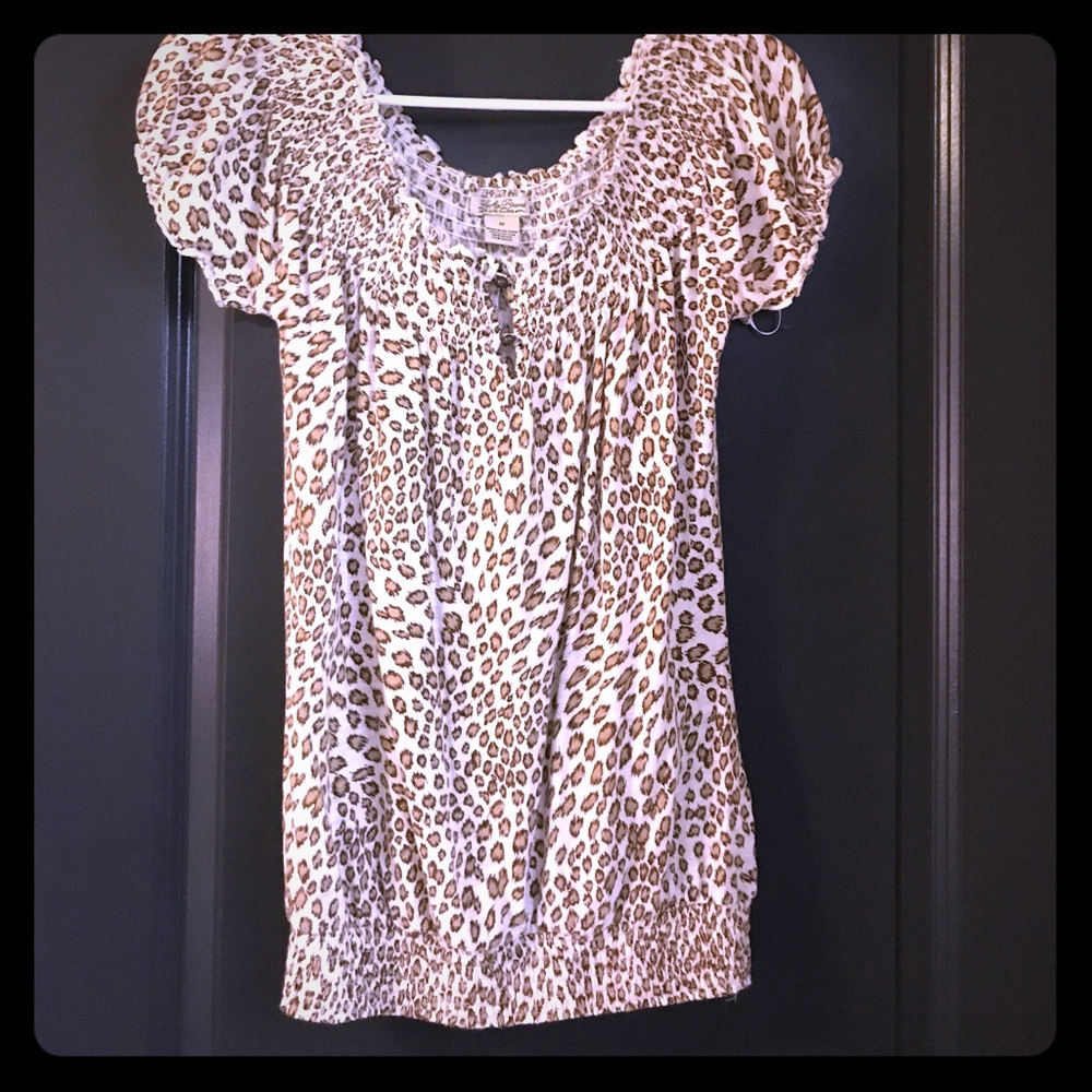 Lucky Brand Leopard Print Shirt Size M