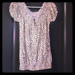 Lucky Brand Leopard Print Shirt Size M
