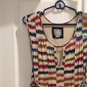 Multi-color Maeve at Anthropologie keyhole dress