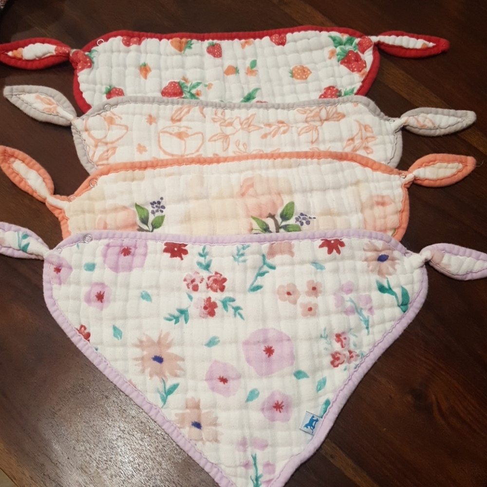 Little Unicorn Cotton Muslin Bibs, Set of 4