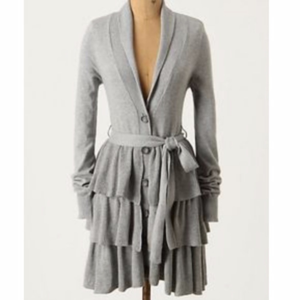 Moth Petticoat Ruffled Cardigan Sweater M
