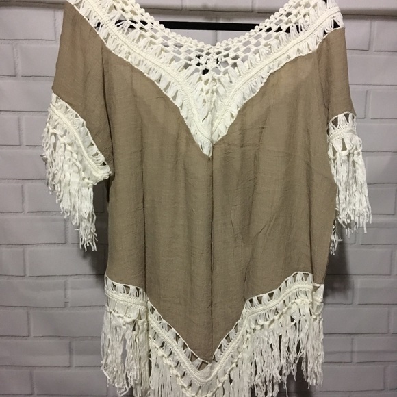 Plus size short sleeve crochet  top - Picture 4 of 4