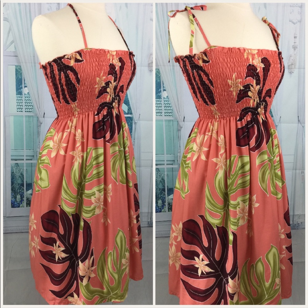 👗🌺🍃🌺 Cute Hawaiian Rayon Dress Luau Floral