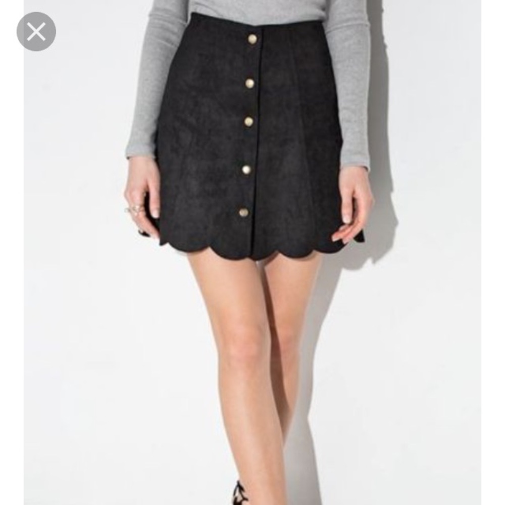 Beautiful black suede skirt