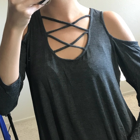 LAST1 • Charcoal Cold Shoulder LS - Picture 3 of 5
