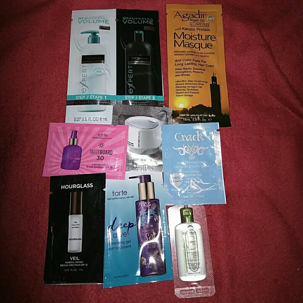 Lot of skincare and haircare samples, High End