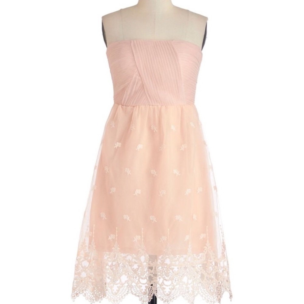 Modcloth Blush Pink Petal Perfect Promenade Dress