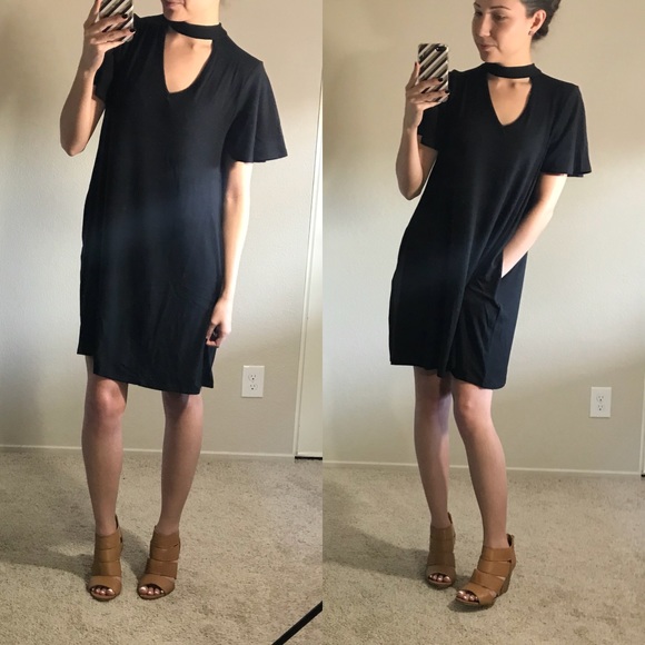 LAST M • Black Adjustable Choker Neck Dress - Picture 2 of 4