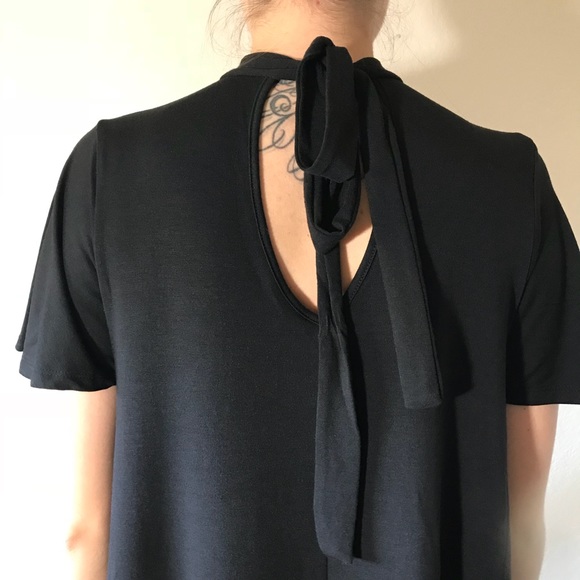 LAST M • Black Adjustable Choker Neck Dress - Picture 3 of 4