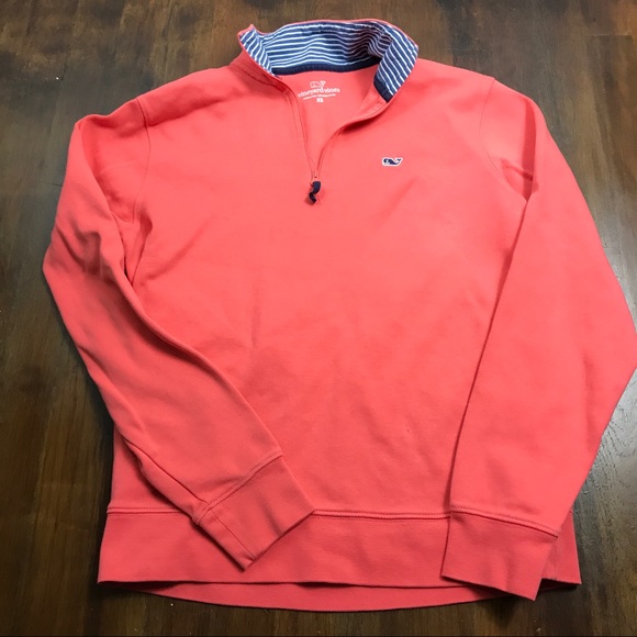 Vineyard Vines Tops - Vineyard Vines Orange 1/4 Pullover Sweater XS