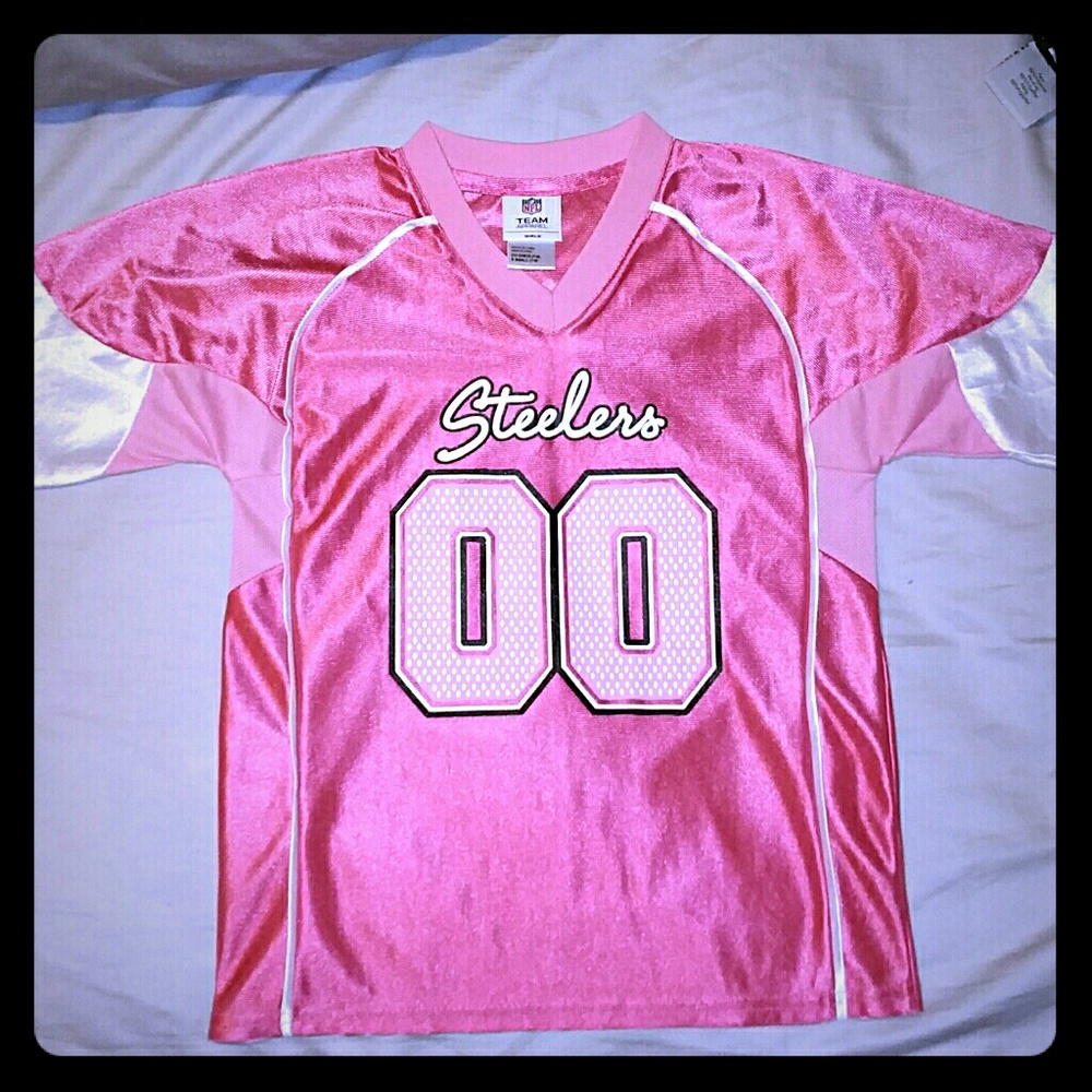 Girls Pink Steelers NFL Team Apparel Jersey Shirt