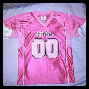 Girls Pink Steelers NFL Team Apparel Jersey Shirt