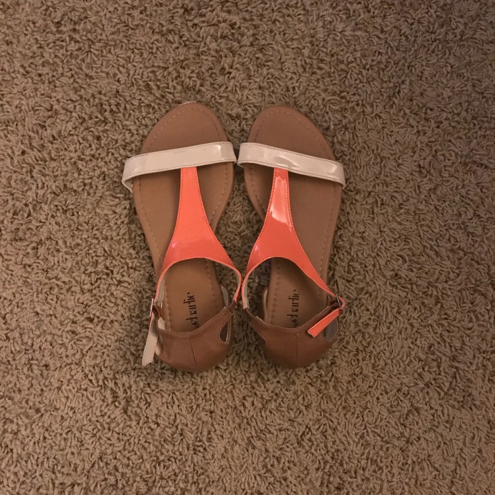 Fun color block sandals.