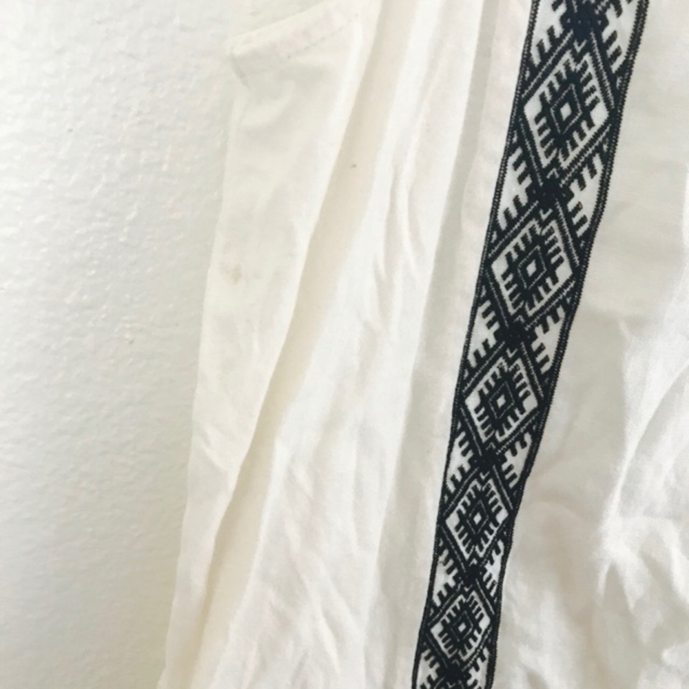Madewell Tank Top White Linen Black Embroidery - Picture 4 of 5