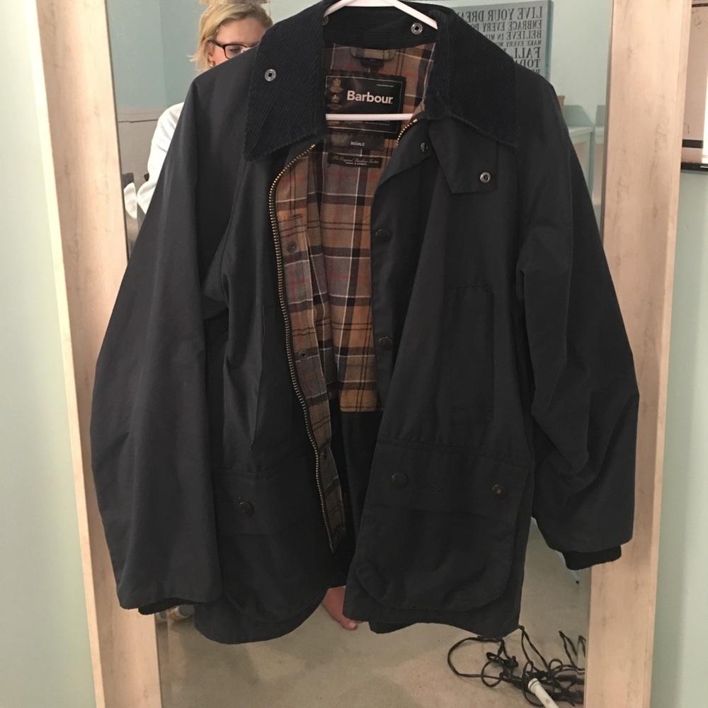 Navy Barbour Bedale jacket