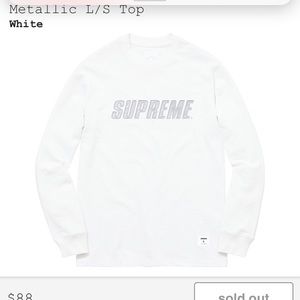 Supreme l/s metallic logo sweatshirt