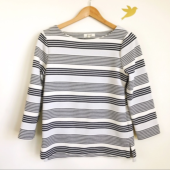 Madewell Tops - Madewell Gallerist Ponte Top in Stripemix Medium