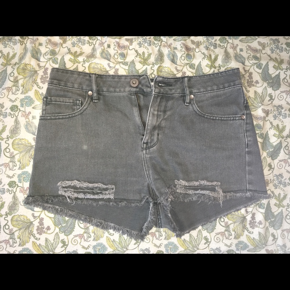Grey High Rise Shorts