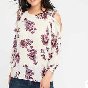 Old Navy Ruffled Cold-Shoulder Blouse. Medium