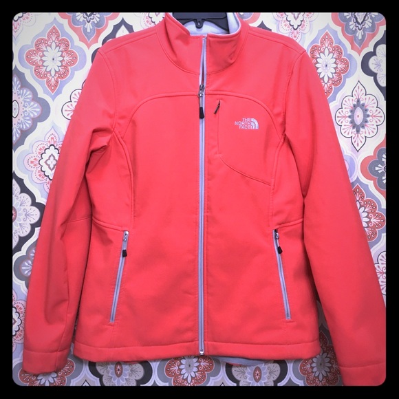 coral north face jacket