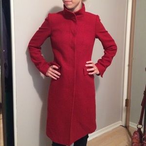 Zara woman size small red wool peacoat