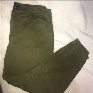 Forever 21+ Green Skinny Jeans