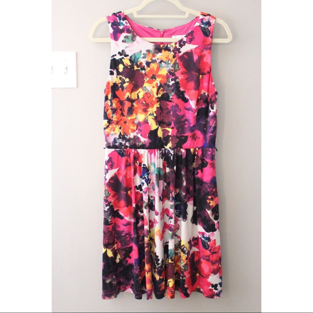 Jessica Simpson Floral Watercolor Fit and Flare