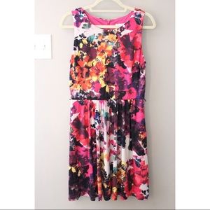 Jessica Simpson Floral Watercolor Fit and Flare