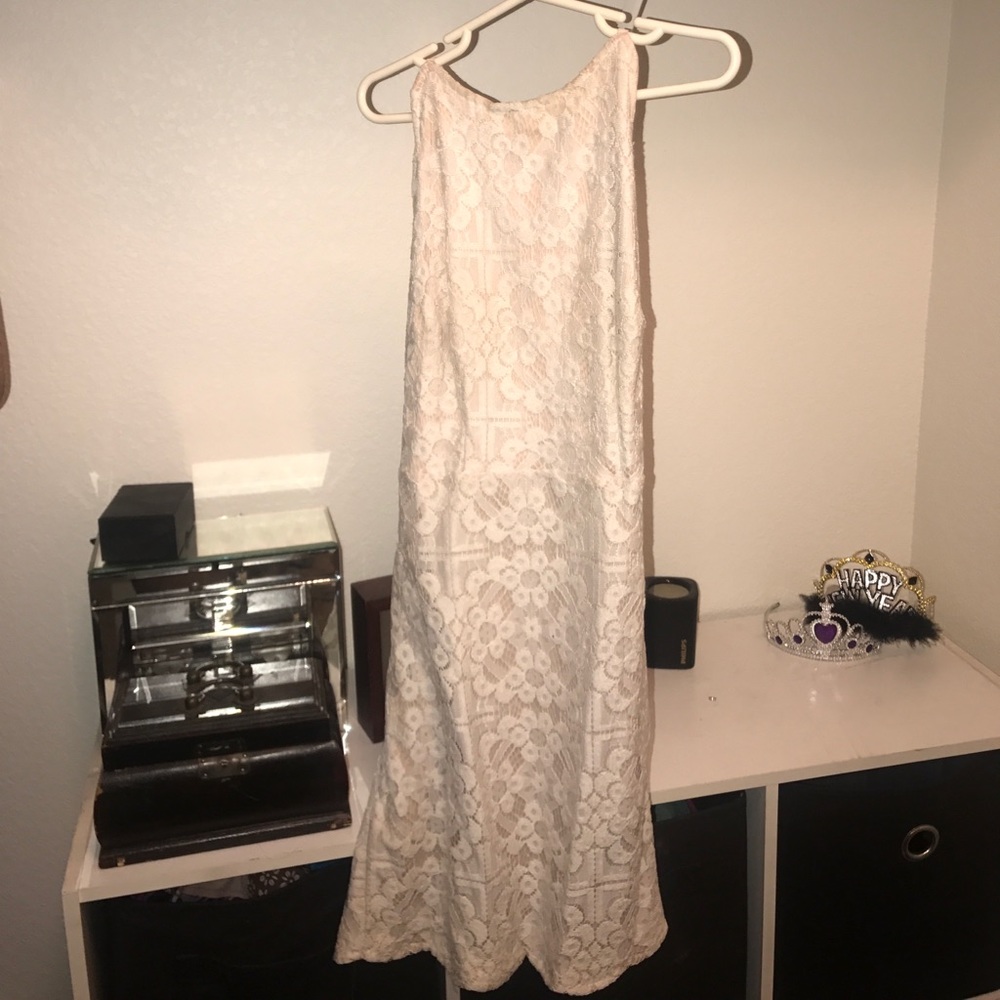 White crochet bodycon dress