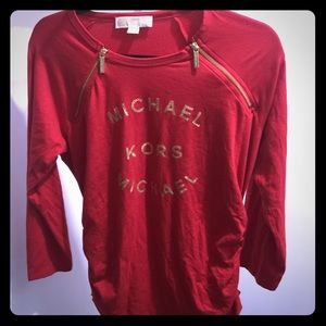 Red long sleeve Michael Kors shirt