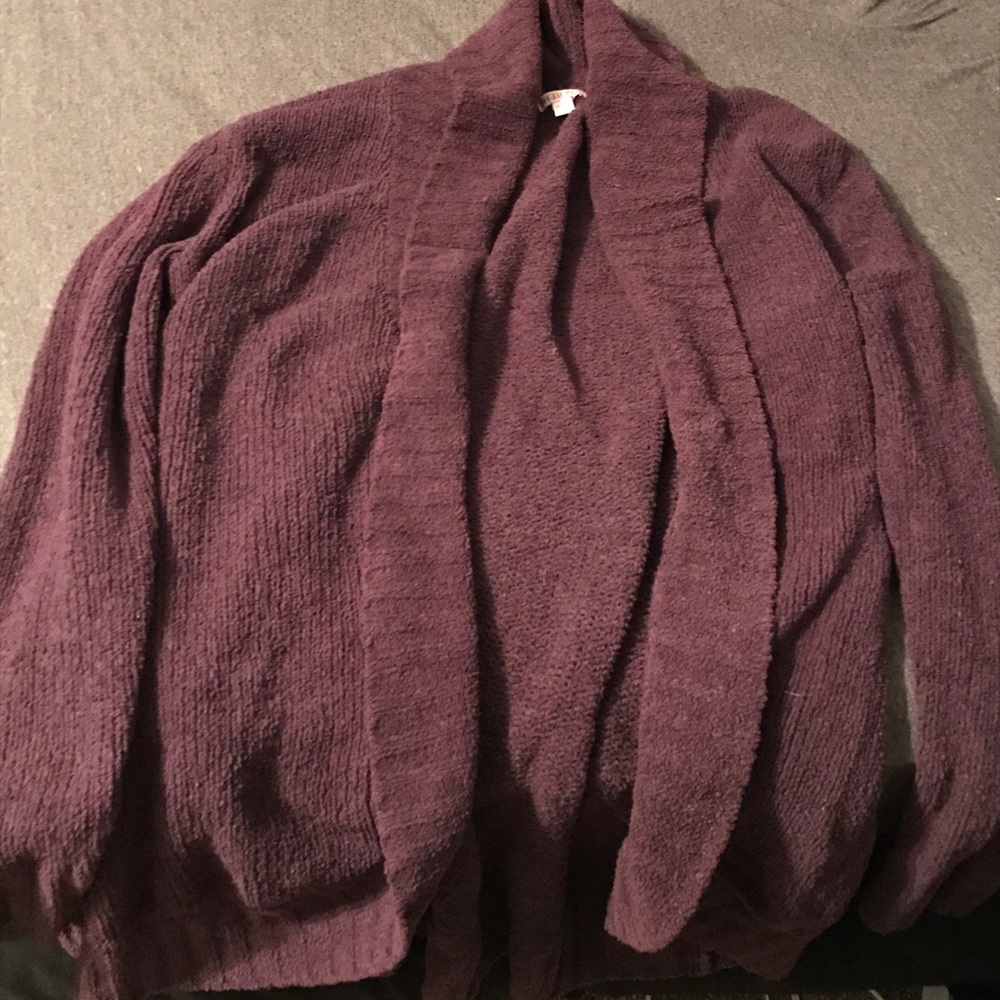 Fuzzy purple cardigan