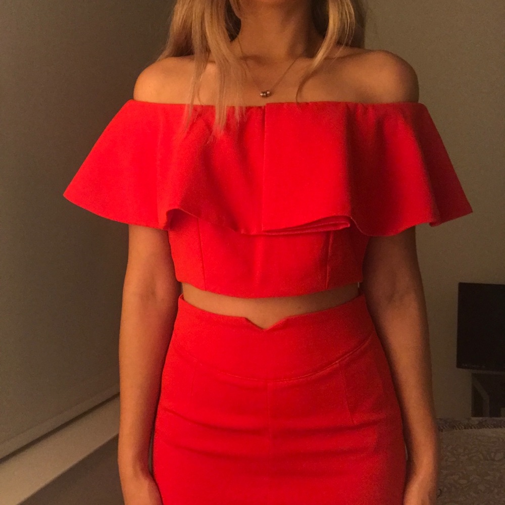 Beautiful dress with skirt and crop top