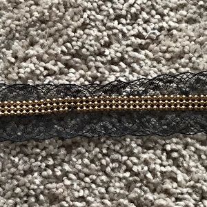 Black Lacy choker with gold beads